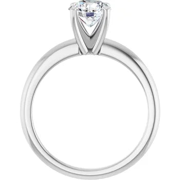 Lab Grown 1 Carat Round F VS1 Diamond Solitaire Engagement Ring in 14K White Gold